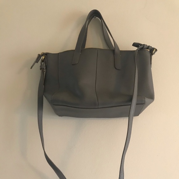 J. Crew Grey Crossbody Leather Purse - Picture 2 of 4